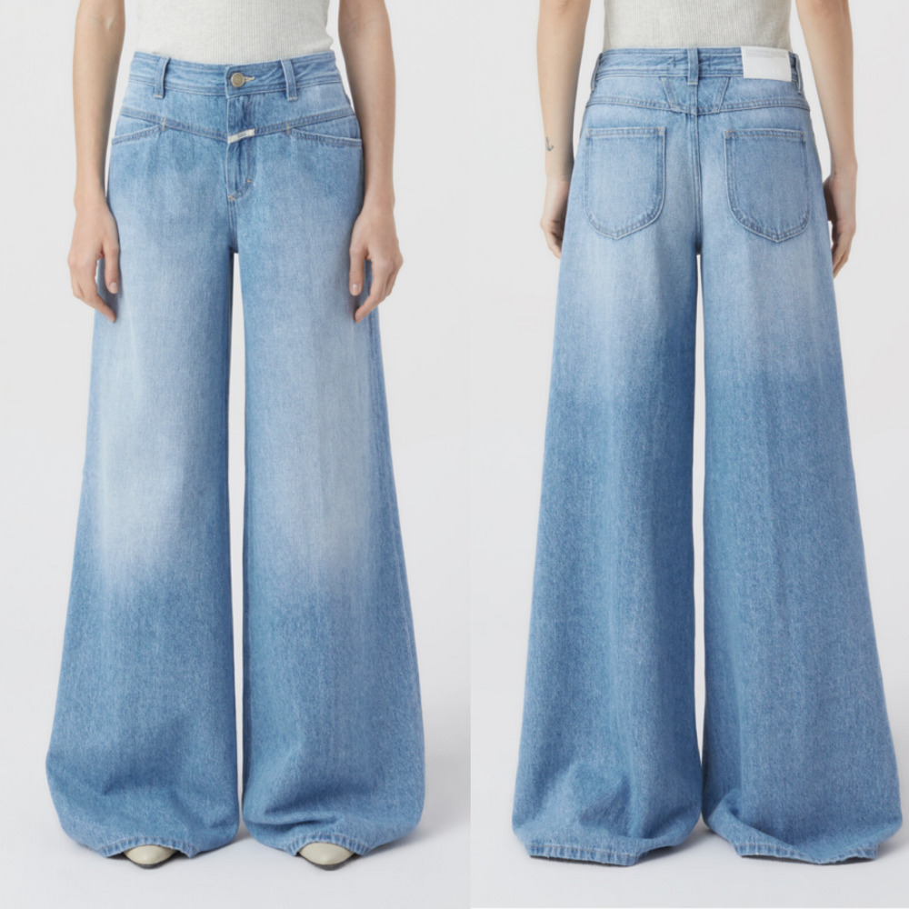 NWT Closed Flared X Jeans Heritage Mid Rise Waist Womens Size 26 Mid wash blue